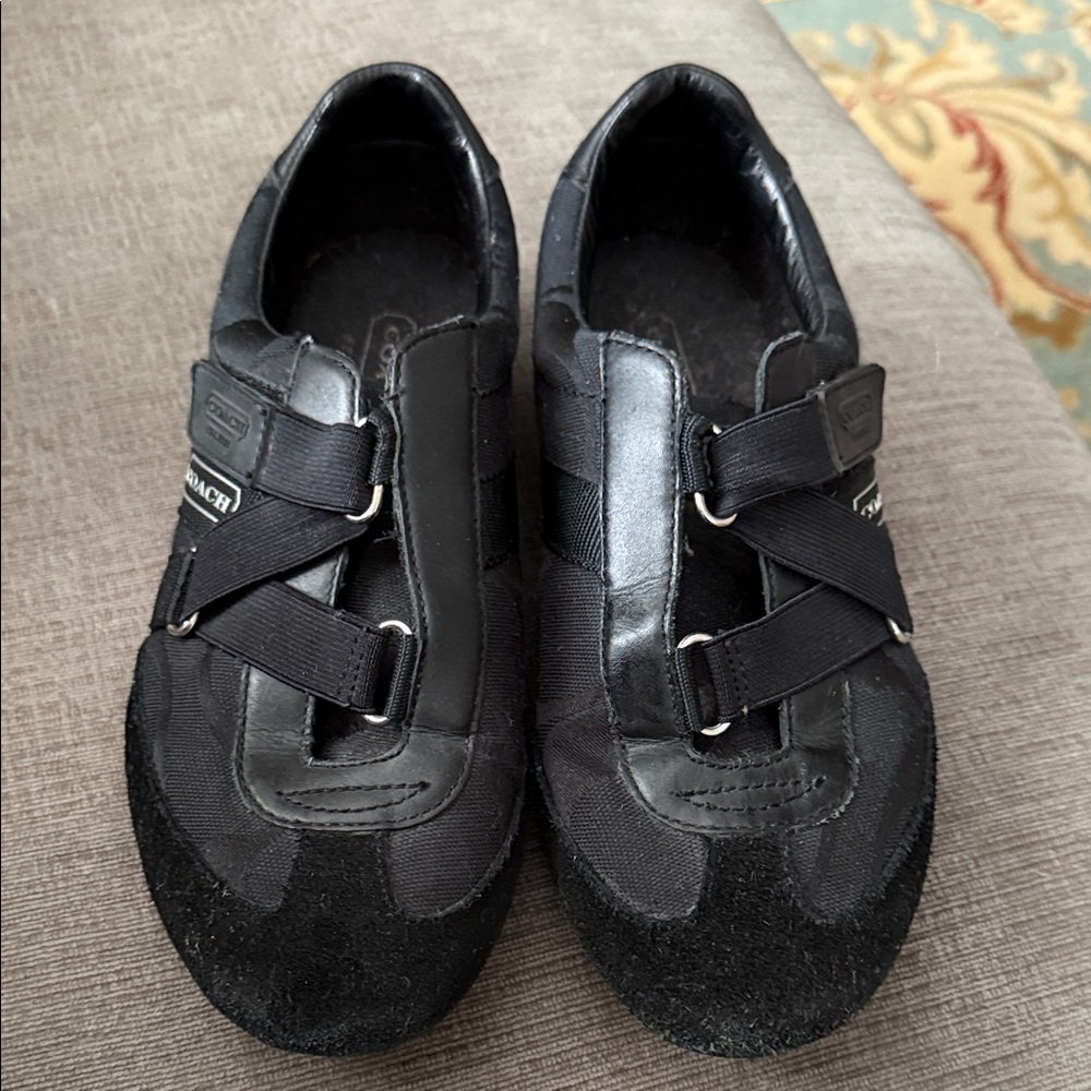 Coach Women’s Black Casual Velcro Closure Slip-On Sneakers